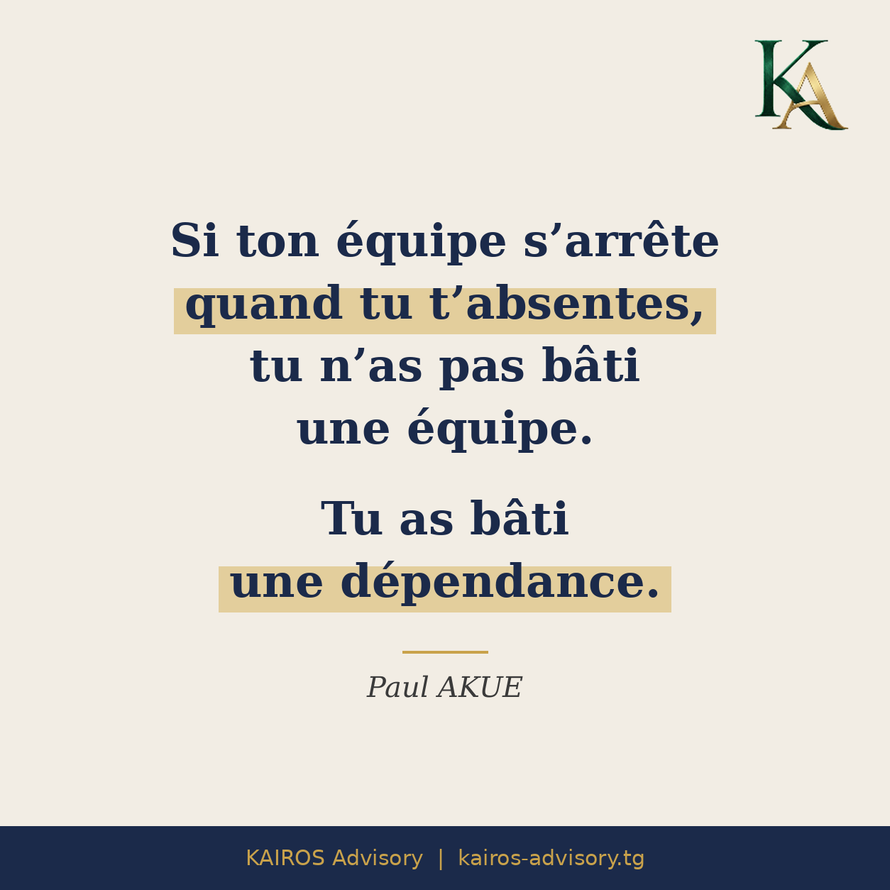 Le vrai test du leadership 